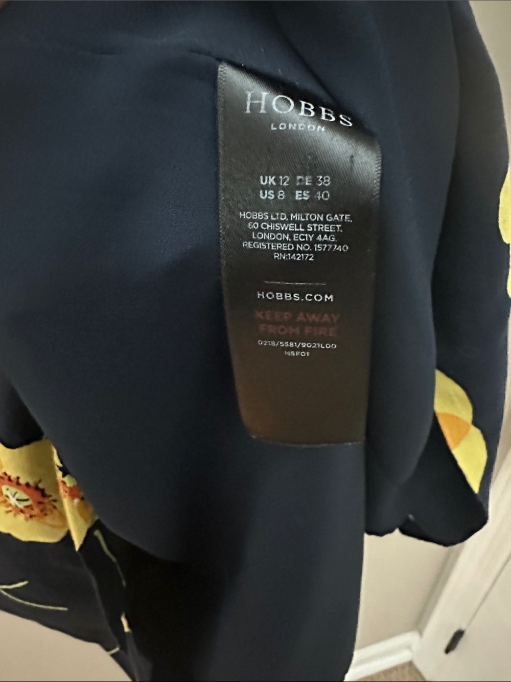 Hobbs London Faye Blue Floral Tunic Dress US Size 8 - Picture 3 of 4